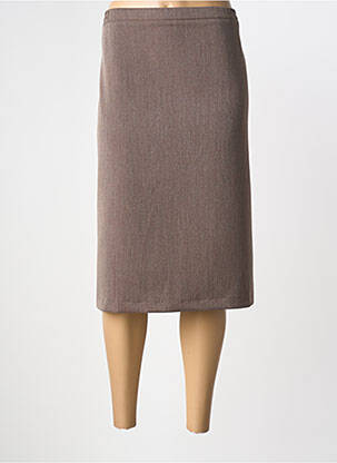 Jupe mi-longue coupe droite marron GUY DUBOUIS femme