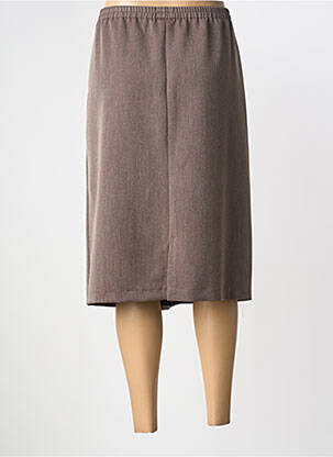 Jupe mi-longue coupe droite marron GUY DUBOUIS femme