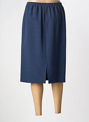 Jupe mi-longue coupe droite bleu GUY DUBOUIS femme