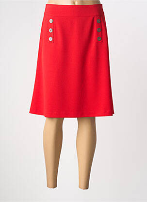Jupe mi-longue taille normale rouge GEVANA femme