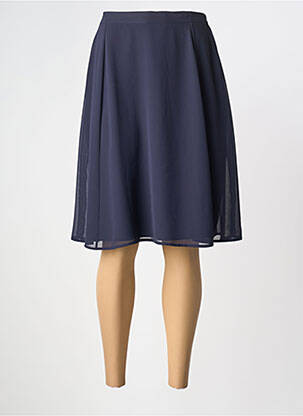 Jupe mi-longue taille normale bleu GUY DUBOUIS femme