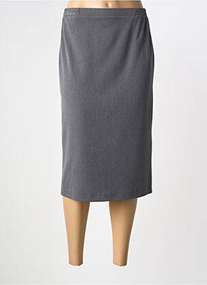 Jupe mi-longue coupe droite gris GUY DUBOUIS femme