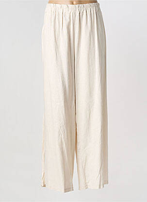 Pantalon droit beige COULEURS DU TEMPS femme