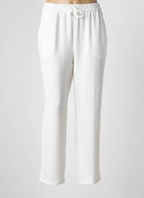 Pantalon droit tissage crêpe taille normale blanc TINTA STYLE femme