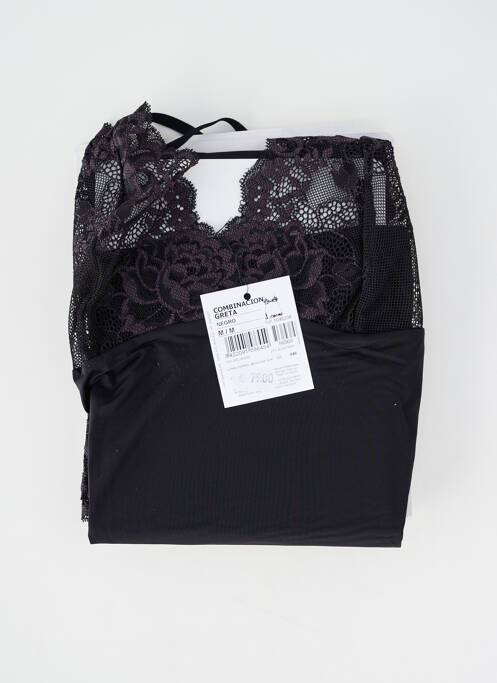 Nuisette/combinette légère et transparente noir JANIRA femme
