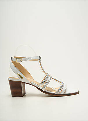 Sandales/nu pieds tissage satiné talon de 7 à 9cm blanc LES TROPEZIENNES PAR M.BELARBI femme