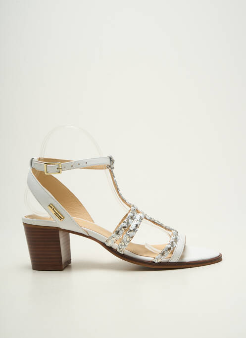 Sandales/nu pieds tissage satiné talon de 7 à 9cm blanc LES TROPEZIENNES PAR M.BELARBI femme