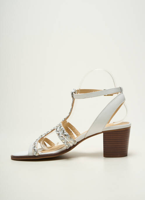Sandales/nu pieds tissage satiné talon de 7 à 9cm blanc LES TROPEZIENNES PAR M.BELARBI femme
