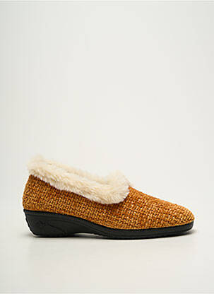 Chaussons/pantoufles bout rond talon plat jusqu'à 3cm orange SOIR ET MATIN femme