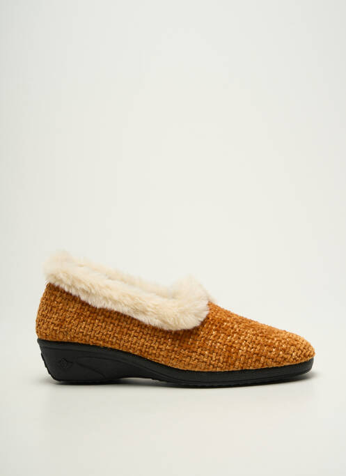 Chaussons/pantoufles bout rond talon plat jusqu'à 3cm orange SOIR ET MATIN femme