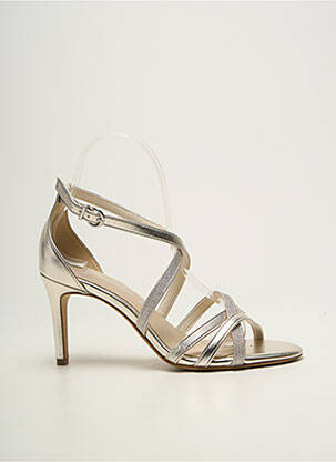 Sandales/nu pieds tissage satiné talon de 7 à 9cm argent TAMARIS femme