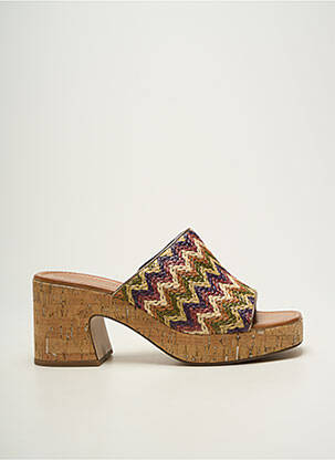 Mules/sabots tissage satiné talon de 7 à 9cm beige TAMARIS femme