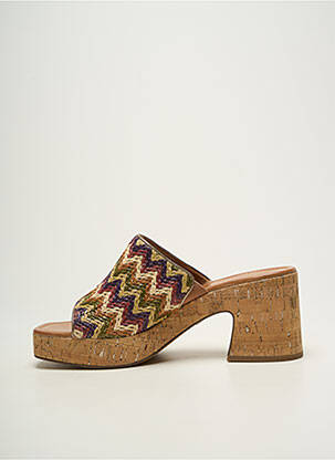 Mules/sabots tissage satiné talon de 7 à 9cm beige TAMARIS femme