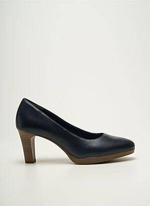 Escarpins tissage satiné talon de 7 à 9cm bleu TAMARIS femme