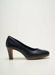 Escarpins tissage satiné talon de 7 à 9cm bleu TAMARIS femme