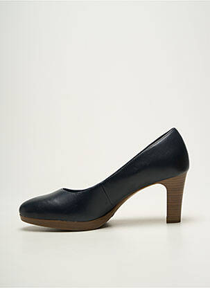 Escarpins tissage satiné talon de 7 à 9cm bleu TAMARIS femme