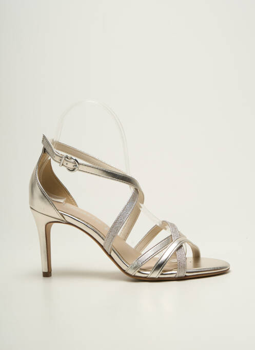 Sandales/nu pieds tissage satiné talon de 7 à 9cm argent TAMARIS femme