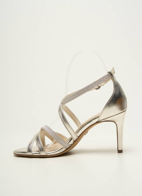 Sandales/nu pieds tissage satiné talon de 7 à 9cm argent TAMARIS femme