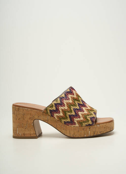 Mules/sabots semi compensé talon de 7 à 9cm beige TAMARIS femme