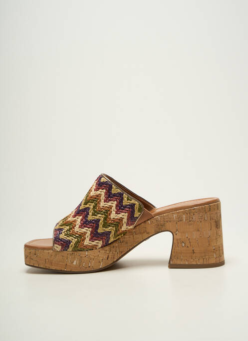 Mules/sabots semi compensé talon de 7 à 9cm beige TAMARIS femme