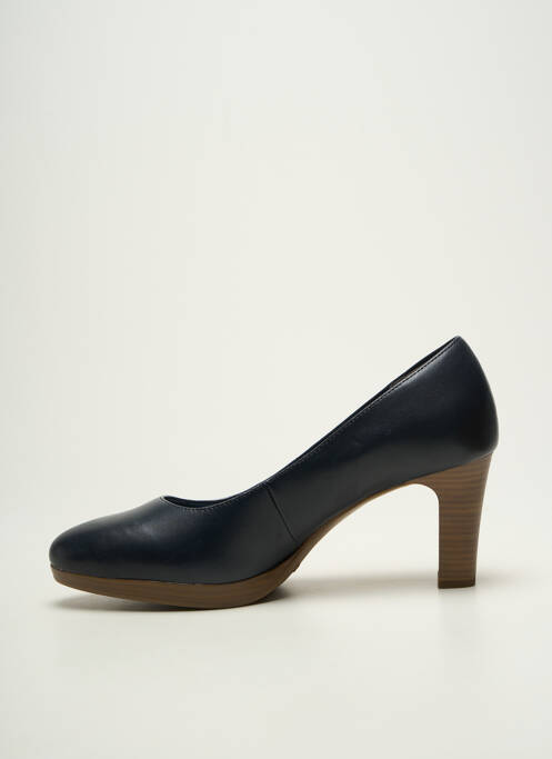 Escarpins tissage satiné talon de 7 à 9cm bleu TAMARIS femme