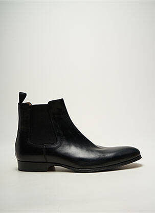 Bottines/boots matière lisse talon bas noir FLECS homme