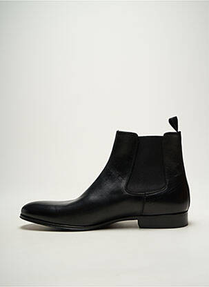 Bottines/boots matière lisse talon bas noir FLECS homme