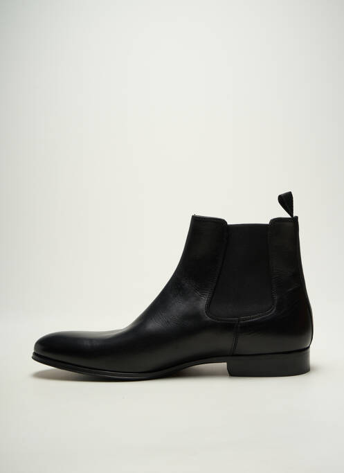 Bottines/boots tissage satiné talon bas noir FLECS homme