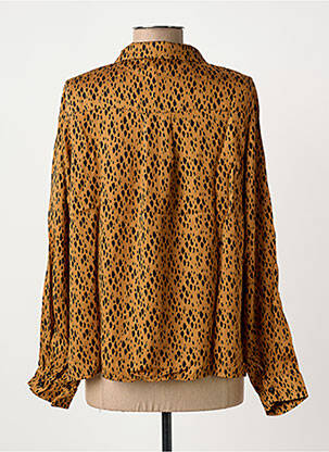 Chemisier tissage popeline manches longues marron BIZANCE femme