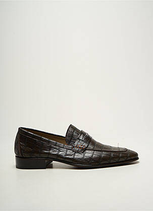 Mocassins tissage satiné chiquet marron CORRENTE homme
