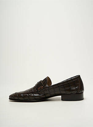 Mocassins tissage satiné chiquet marron CORRENTE homme