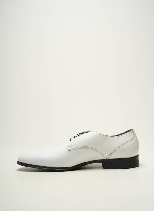 Derbies bout rond talon bas blanc FLECS homme