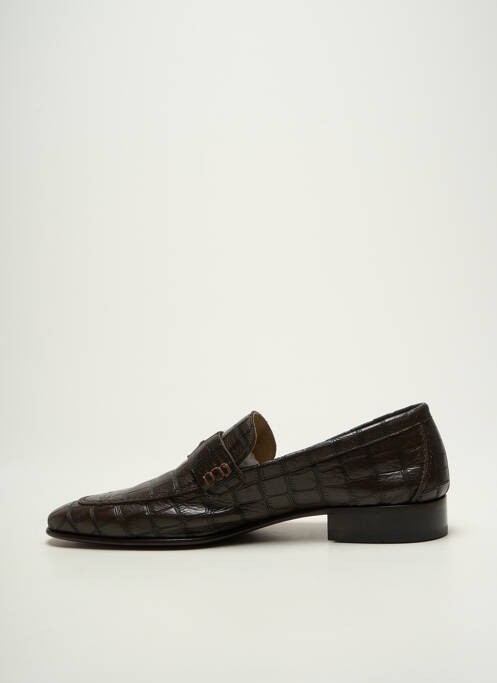 Mocassins tissage satiné chiquet marron CORRENTE homme