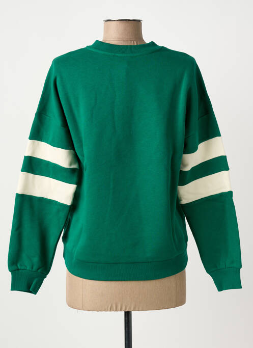 Sweat-shirt sérigraphie floquée manches longues vert BIZANCE femme