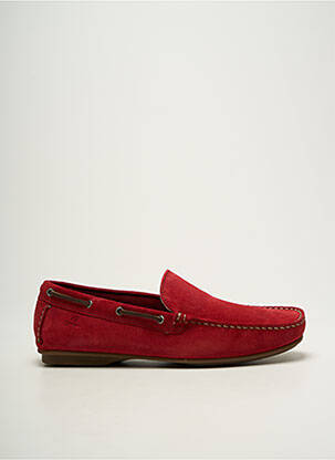 Mocassins nubuck bout carré rouge FLUCHOS homme
