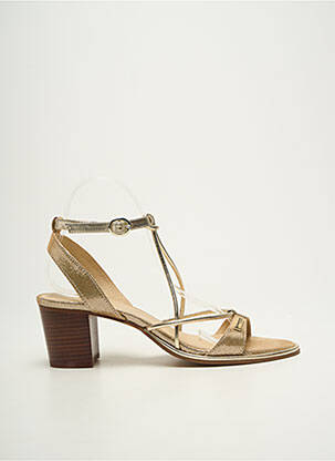 Sandales/nu pieds tissage satiné talon de 7 à 9cm or LES TROPEZIENNES PAR M.BELARBI femme