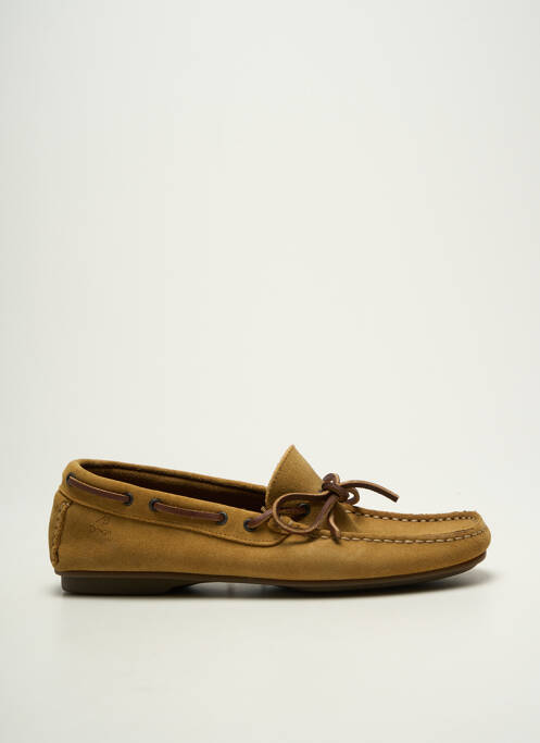 Chaussures bâteau nubuck bout carré marron FLUCHOS homme
