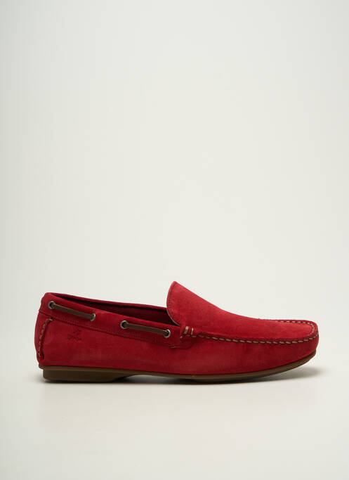 Mocassins nubuck bout carré rouge FLUCHOS homme