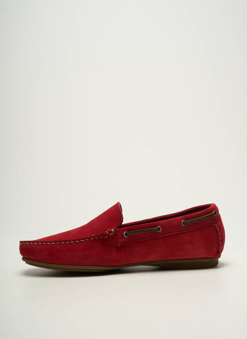 Mocassins nubuck bout carré rouge FLUCHOS homme