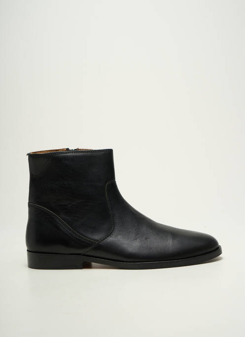 Bottines/boots fermeture zippée talon bas noir BOBBIES homme