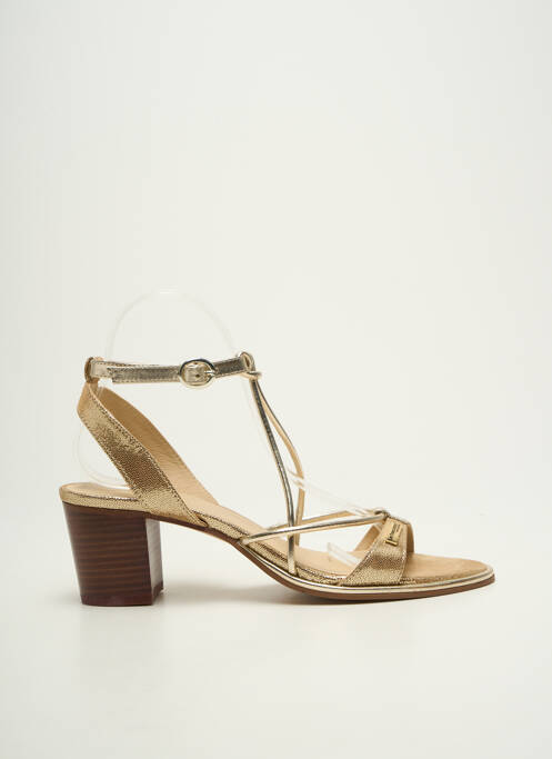 Sandales/nu pieds tissage satiné talon de 7 à 9cm or LES TROPEZIENNES PAR M.BELARBI femme