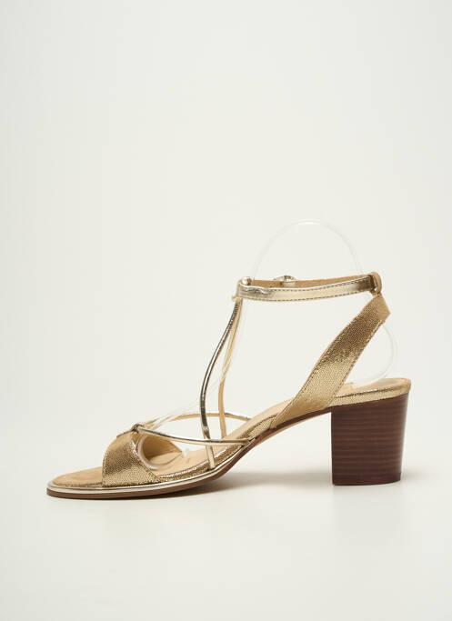 Sandales/nu pieds tissage satiné talon de 7 à 9cm or LES TROPEZIENNES PAR M.BELARBI femme