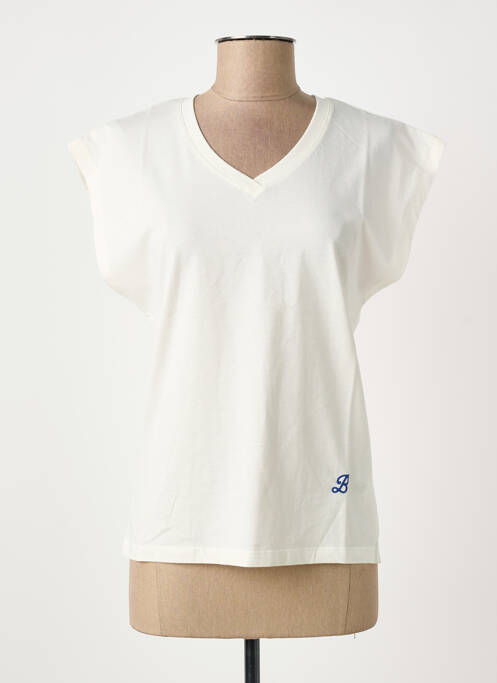 T-shirt coupe droite manches courtes blanc BIZANCE femme