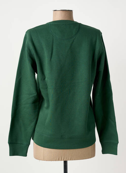 Sweat-shirt sérigraphie floquée manches longues vert BIZANCE femme