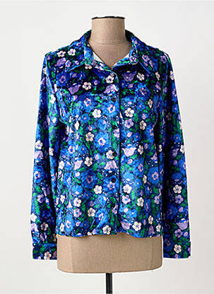 Chemisier imprimé fleurs manches longues bleu BIZANCE femme