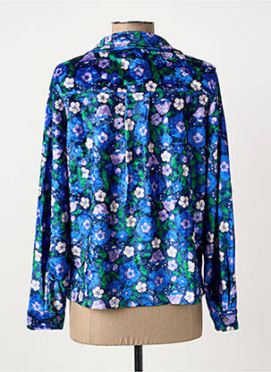 Chemisier imprimé fleurs manches longues bleu BIZANCE femme