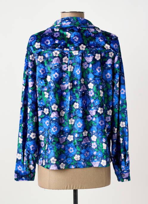 Chemisier imprimé fleurs manches longues bleu BIZANCE femme