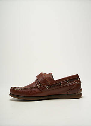 Chaussures bâteau fermeture scratch bout rond marron FLUCHOS homme
