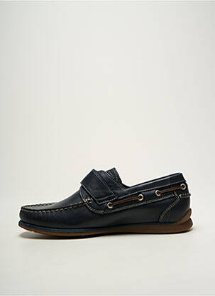Chaussures bâteau fermeture scratch bout rond bleu FLUCHOS homme