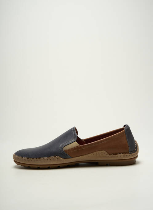 Mocassins matière lisse bout rond bleu FLUCHOS homme